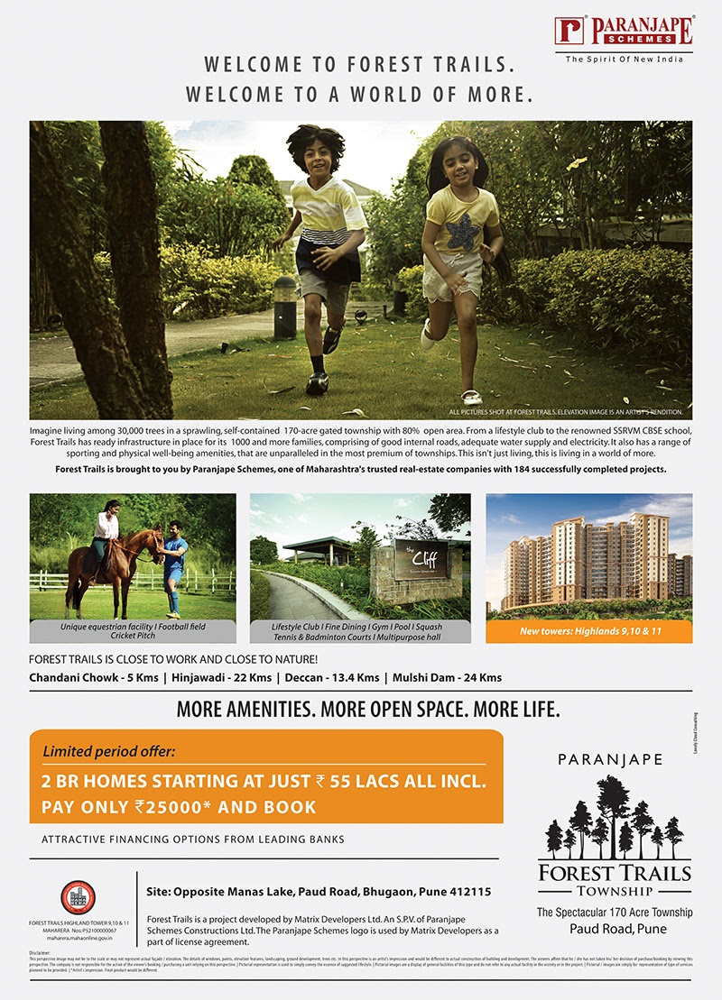 Pay only Rs. 25000 and book your home at Paranjape Forest Trails in Pune